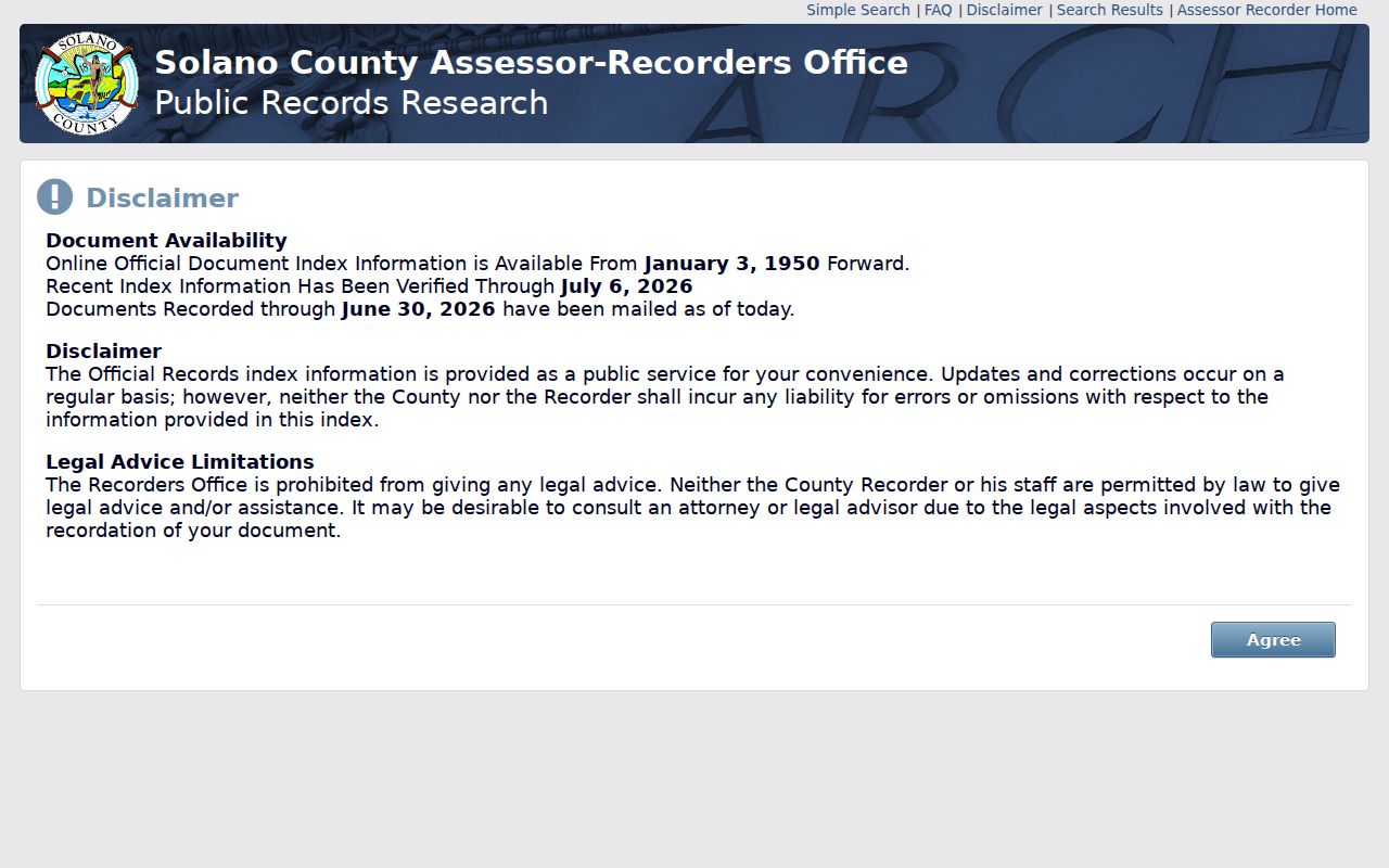 Solano County people search official records name index