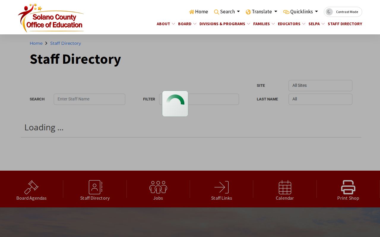 Solano County people directories education staff listing